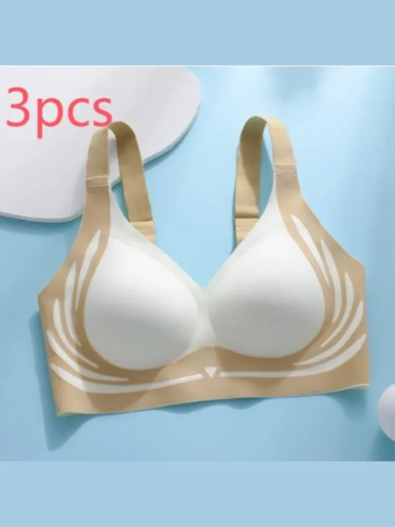 3 pcs Milky White adjustable bra