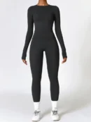 Black Long Sleeve Top & High-Waist Leggings