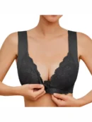 Black Plus Size Front Closure Lace Bra