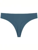 Blue Seamless Ice Silk T-back Panty