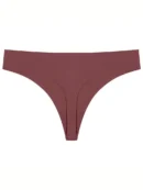 Brown Seamless Ice Silk T-back Panty