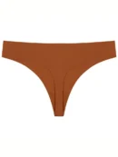 Caramel Seamless Ice Silk T-back Panty