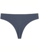 Light Blue Seamless Ice Silk T-back Panty