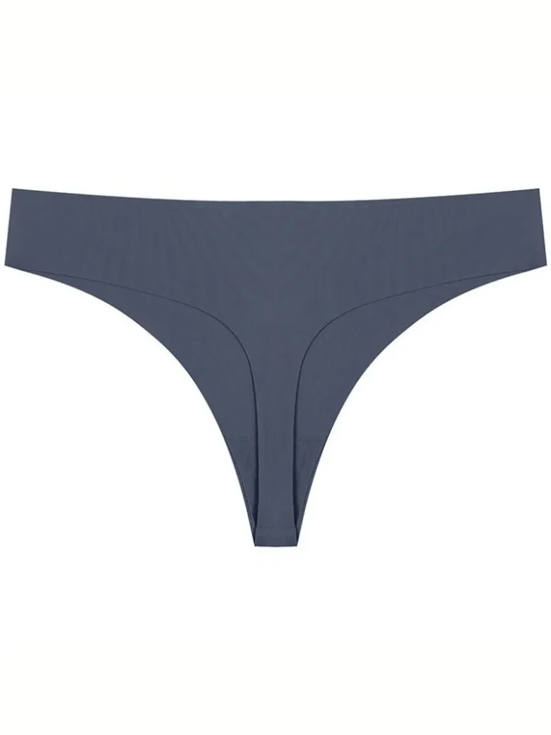 Light Blue Seamless Ice Silk T-back Panty