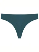 Peacock Blue Seamless Ice Silk T-back Panty