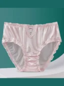 Pink Hollow Lace Mid-High Waist Panties