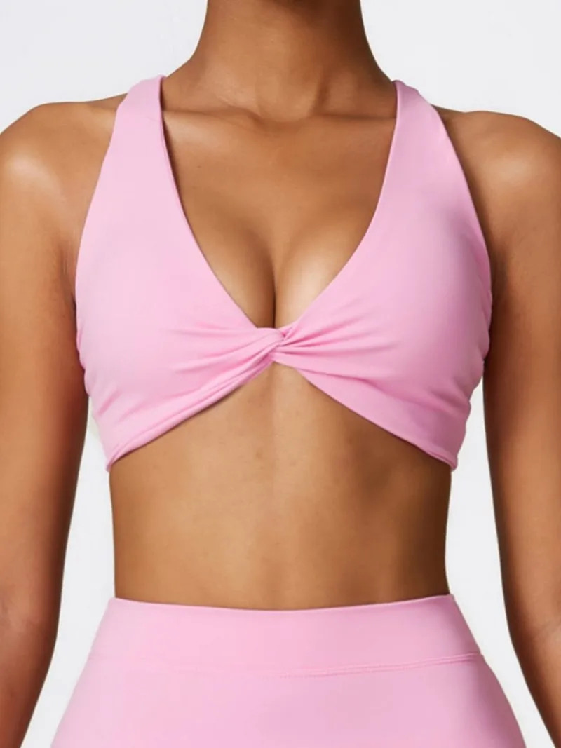 Pink Quick-Dry Sports Bra