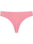 Pink Seamless Ice Silk T-back Panty