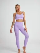 Purple Suit Wireless Workout Bra & High-Waist Pants Set