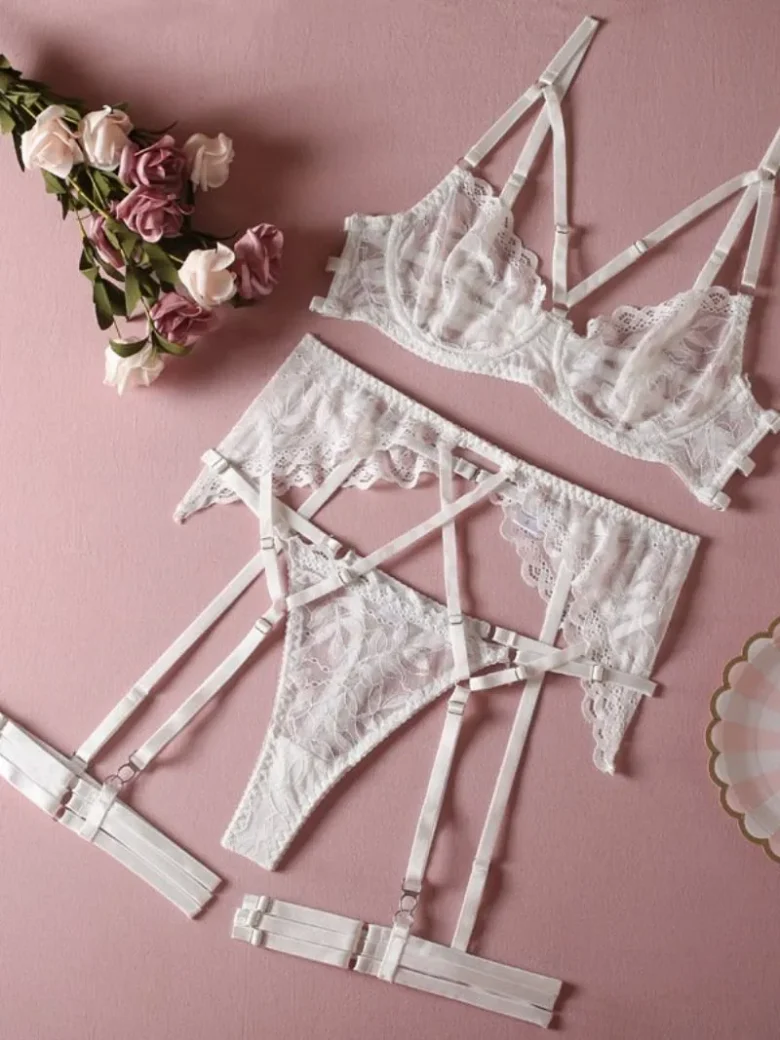 See Through Bra Thong Set