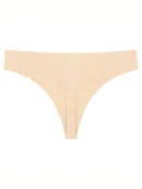 Skin Colour Seamless Ice Silk T-back Panty