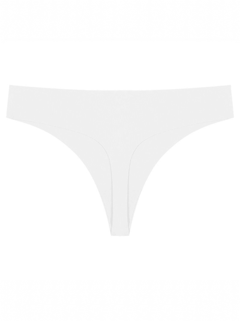 White Seamless Ice Silk T-back Panty