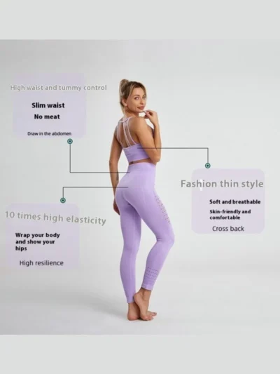 Wireless Workout Bra & High-Waist Pants Set