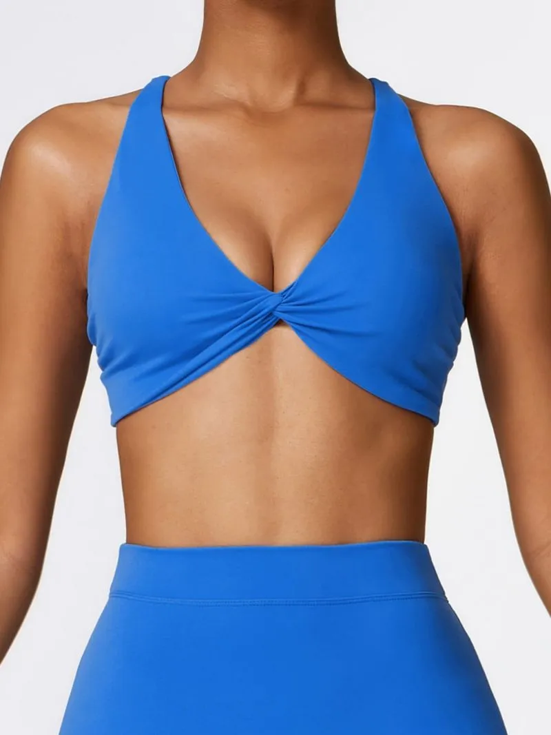 blue Quick-Dry Sports Bra