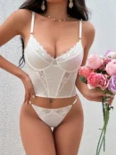 white Fishbone Bra Set