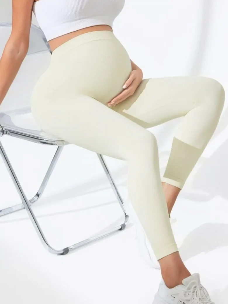 Beige Old Version Maternity Yoga Pants