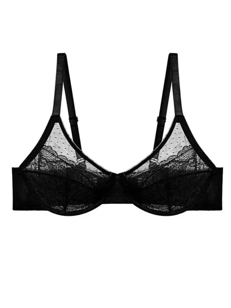 Black Anti-Sag Mesh Bra