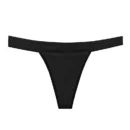 Black Cotton Thong Period Panties