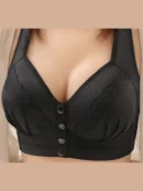 Black Front Button Vest Style Bra
