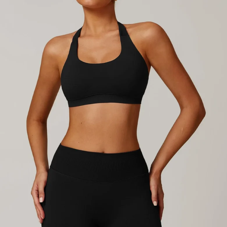 Black Halterneck Sports Vest