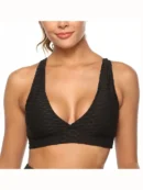 Black Jacquard Bubble Sports Bra