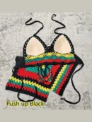 Black Push up Crochet Bikini Swimsuit
