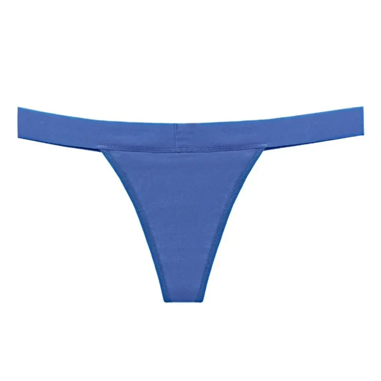 Blue Cotton Thong Period Panties