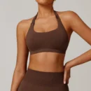 Brown Halterneck Sports Vest