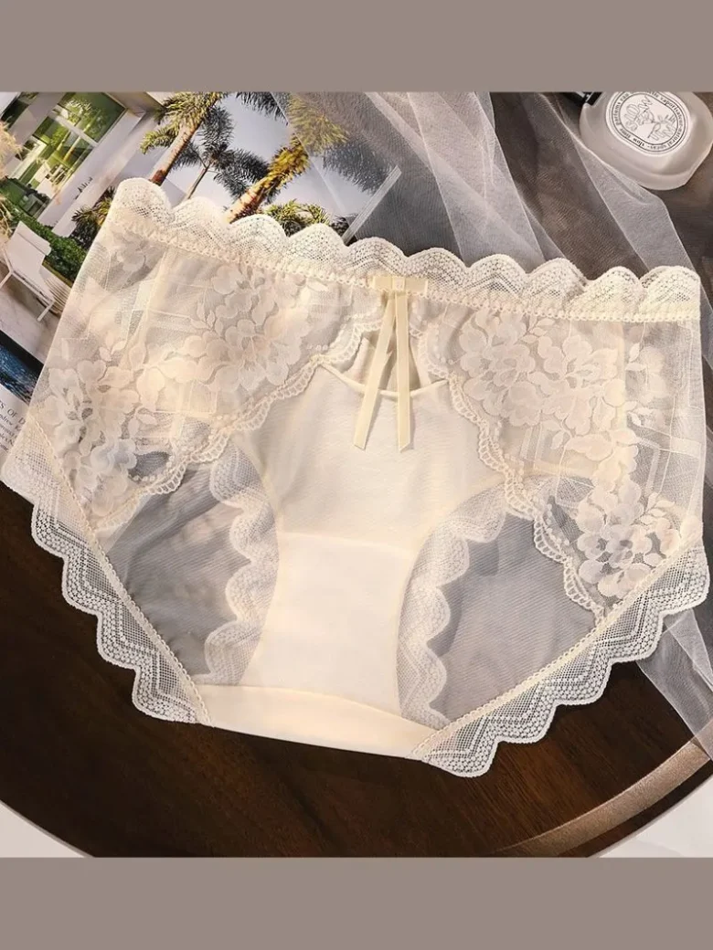 Champagne French Lace Antibacterial Briefs