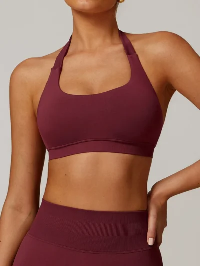 Cherry red Halterneck Sports Vest