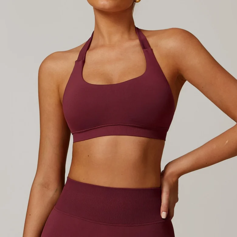Cherry red Halterneck Sports Vest