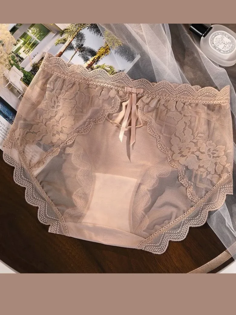 Coffee French Lace Antibacterial Briefs