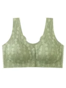 Green Front Buckle Vest Bra