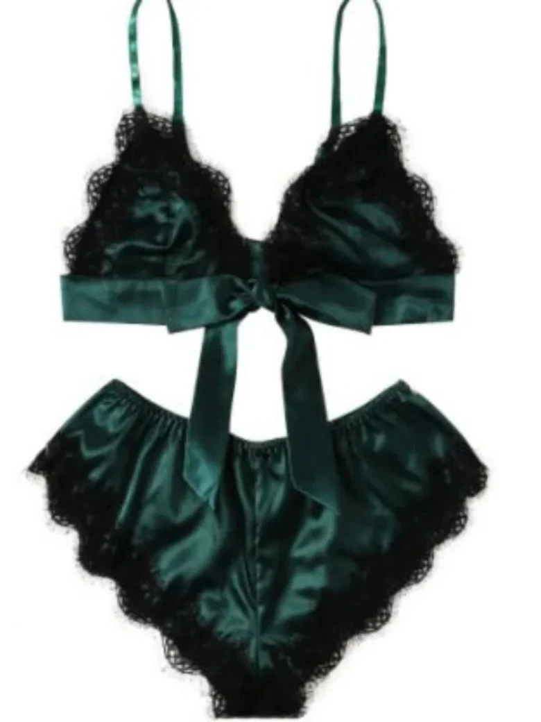 Green Sexy Satin Lingerie