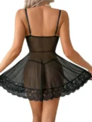 Lace Bow Ribbon Nightdress Two-Piece Set Back