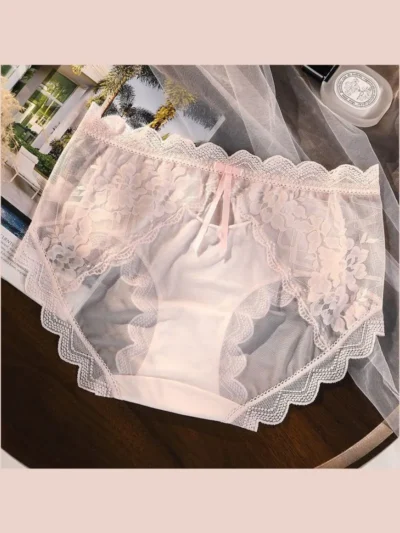 Pink French Lace Antibacterial Briefs