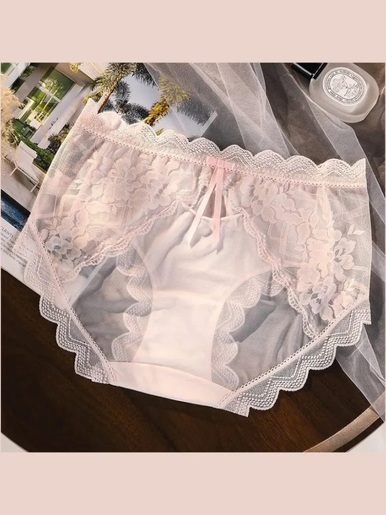 Pink French Lace Antibacterial Briefs
