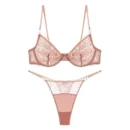 Pink French Lace Bra & Panty Set