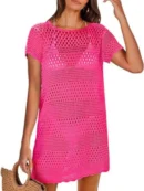 Pink Knitted Cutout Blouse