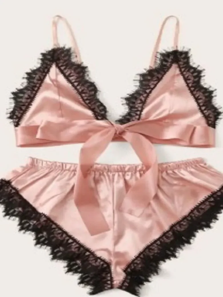 Pink Sexy Satin Lingerie
