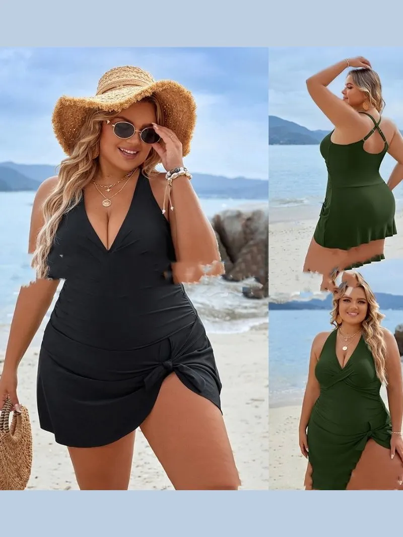 Plus Size Skirted One-Piece Swimsuit for Women