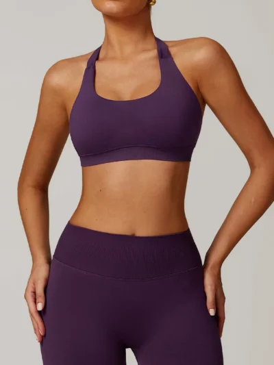 Purple Halterneck Sports Vest