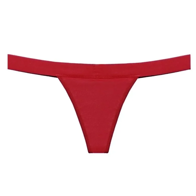 Red Cotton Thong Period Panties
