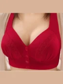 Red Front Button Vest Style Bra