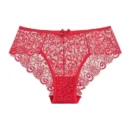 Red Mid-Waist Lace Briefs