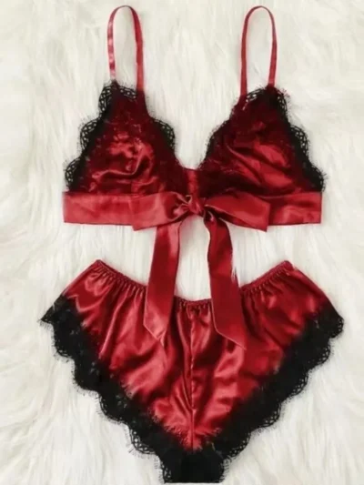 Red Sexy Satin Lingerie