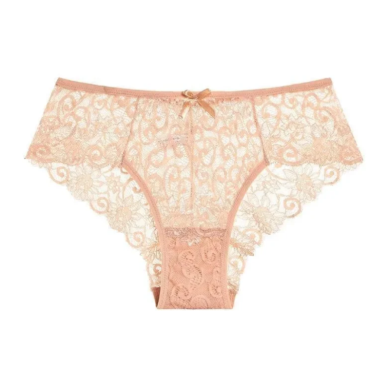 Shrimp Mid-Waist Lace Briefs