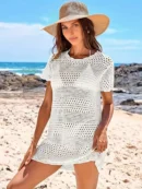 White Knitted Cutout Blouse