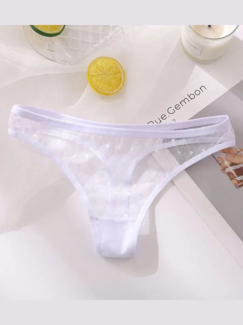White Ladies Lace Low Waist Briefs