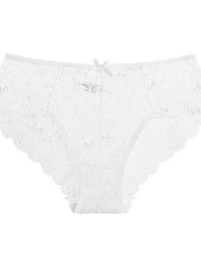 White Mid-Waist Lace Briefs